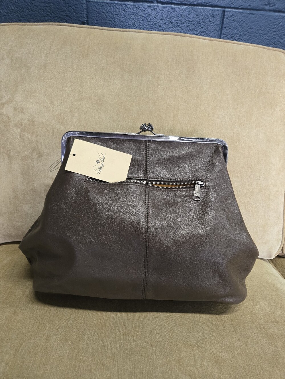 Patricia Nash Brown Leather Kiss-Lock Frame Tote - Picture 7 of 10
